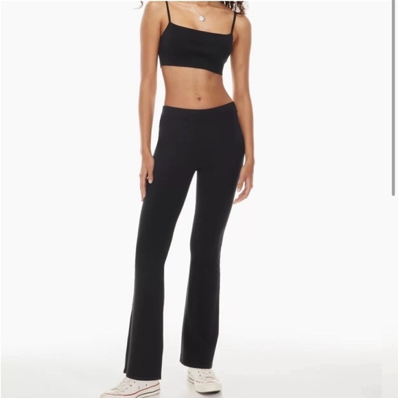 Aritzia X Sunday Best | Posie Knit Pull On Black Flare Legging Pant Size Small - Picture 1 of 12